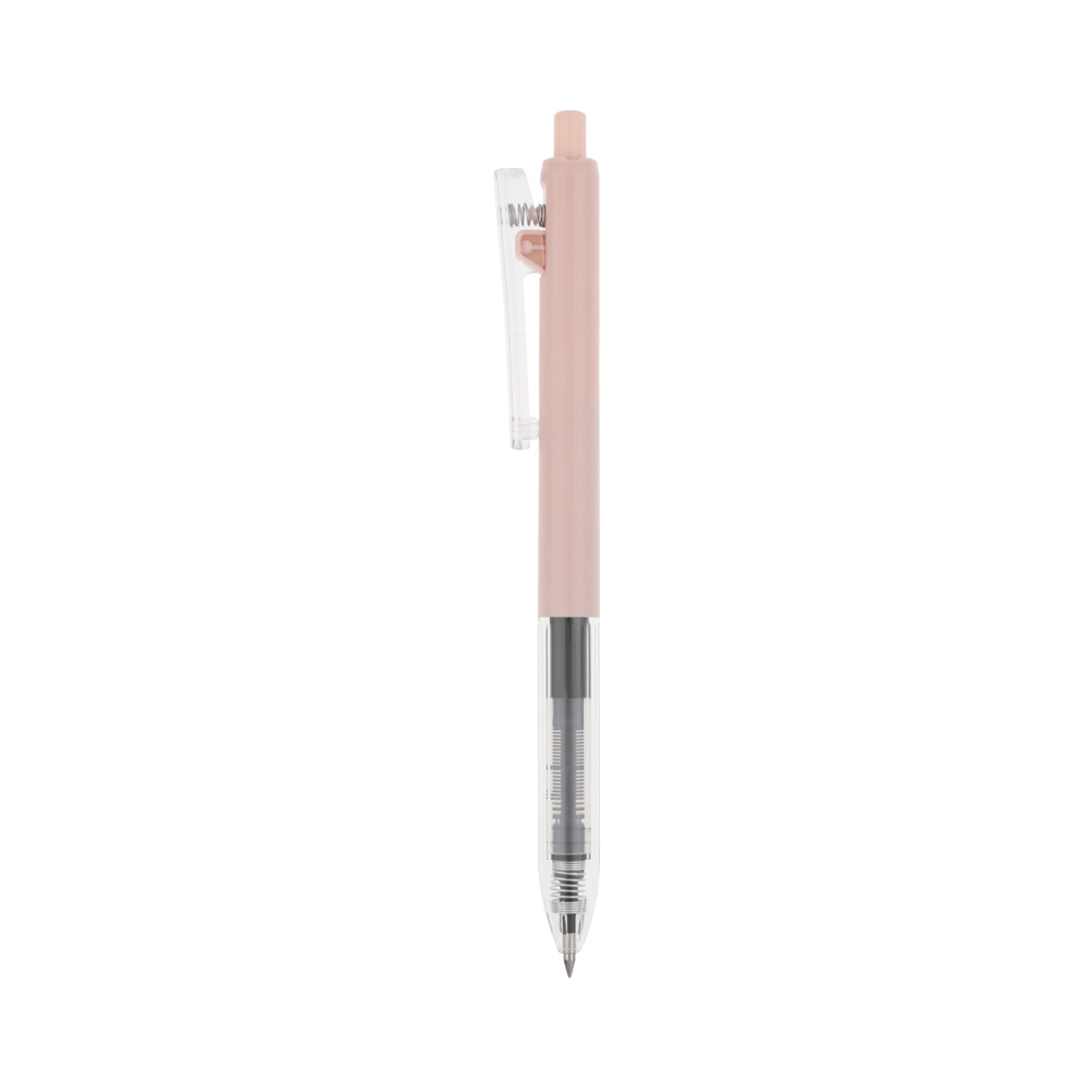 LR-22031, Bolígrafo con clip de plástico, mecanismo de click y tinta de gel.