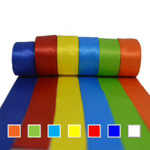 766-40, Portagafete de cinta satinada con bandola básica en 7 diferentes colores de línea. Aplicamos descuentos por volumen.