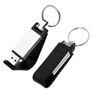 USB004-08GB, USB de piel con arillo metalico y funcion de llavero. Ademas cuenta con un clip de iman para una mejor proteccion.