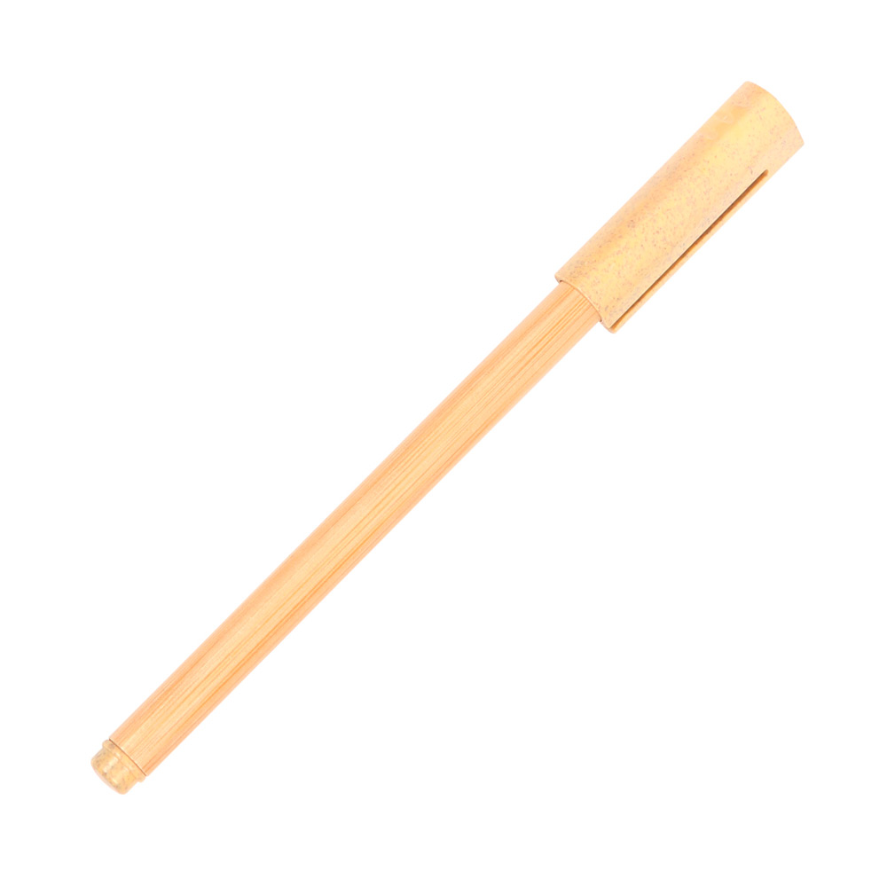 BL-171, Bolígrafo con barril de bambú y tapón de fibra de trigo. Tinta de gel negra.