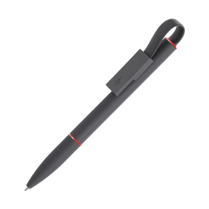 TH-077, Bolígrafo con usb de 8gb fabricado en aluminio con broche de imán, tinta de escritura negra.