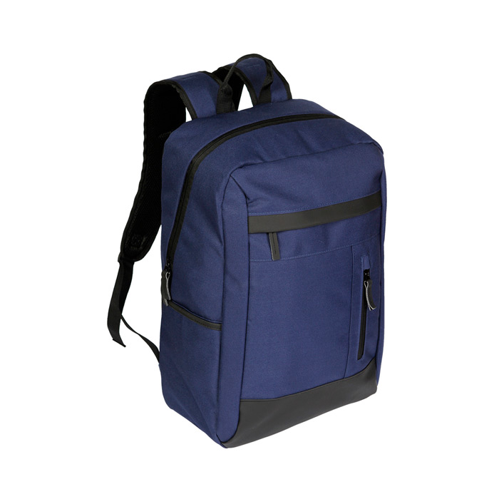 TX-192, Backpack Tirana. Backpack fabricada en nylon y curpiel, con bolsillos frontales con cierre, compartimento interno para laptop, bolsillos laterales, tirantes ajustables y asa superior.